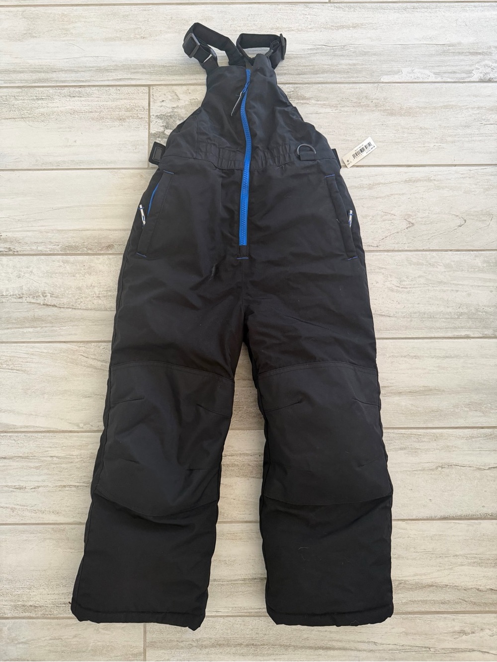 Amazon Essentials Black Kids Snow Overalls with Blue Zip